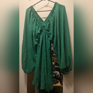 Emerald Green Flowing Blouse